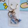 Transparent Double-Sided Shark Cat Keychain Key Chain Accessories Cartoon  Cat Pendant Cute Animal Cat Keyring Student Gift