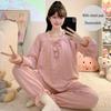 Women's Cloud Cotton Lace Pajama Cardigan Set - Spring & Autumn Collection