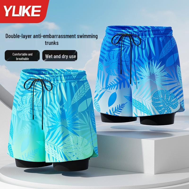 

Yuke Men s Anti-Embarrassment Sports Beach Shorts - Summer Two-in-One Design 2XL (130-150 jin)