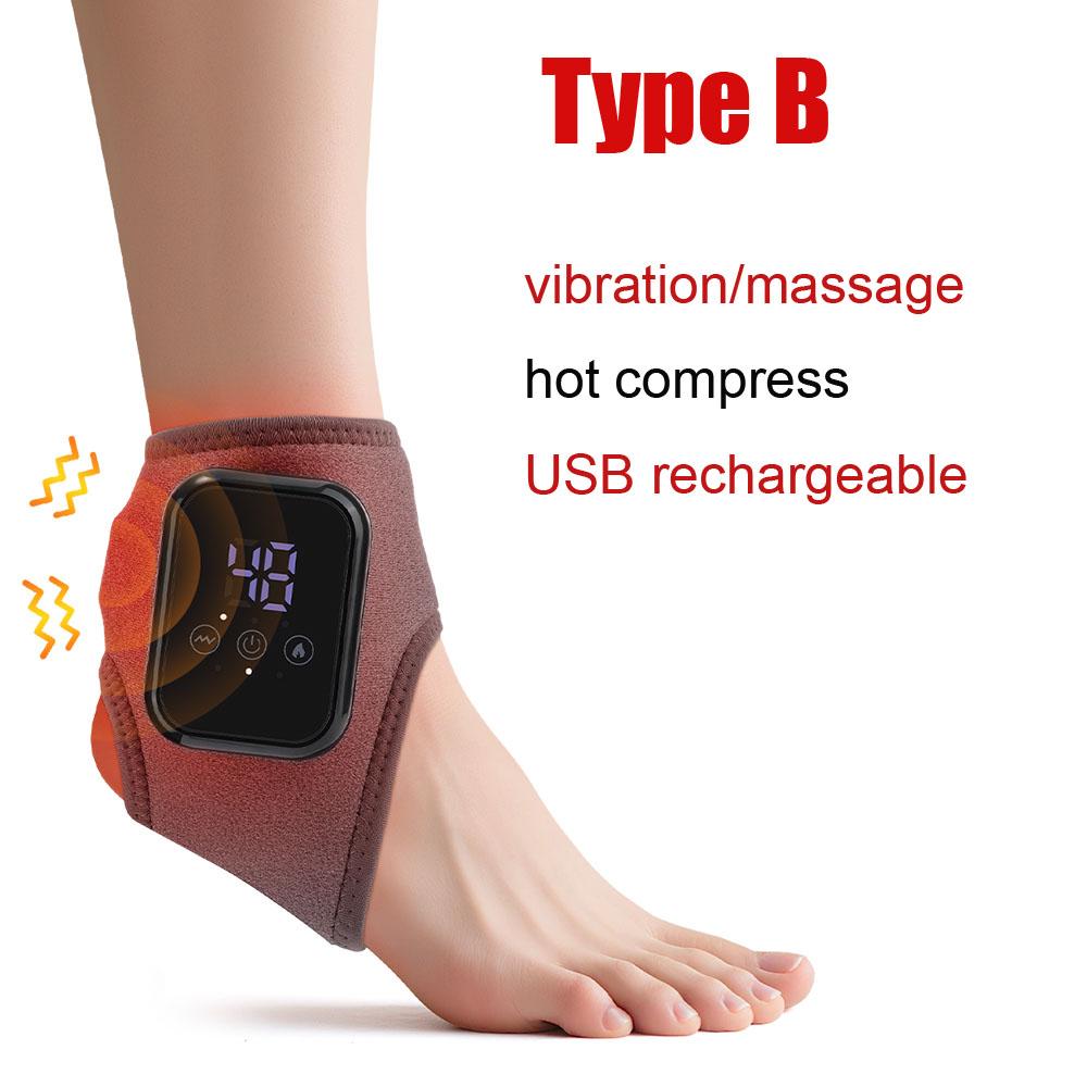 Electric Ankle Foot Massager Vibration Hot Compress Smart Air Pressure Multifunctional Brace Support Relaxation Treatments