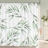 Green Leaves Shower Curtain Mat Grass Beauty Bath Shower Mildew Resistant and Polyester Waterproof white Shower Curtain Decor