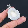 Daughters Day Sale Crescent Natural Scolecite Bezel Pendant 925 Sterling Silver