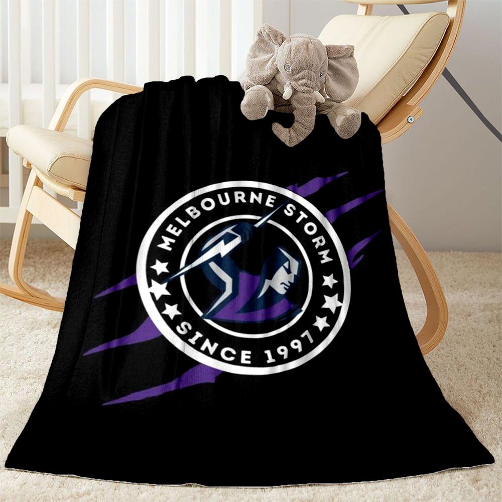 Coperte con logo della squadra Melbourne Storm Adatte per divani, viaggi, soggiorni anche un buon regalo per amici e familiari Adatte a tutte le stagioni.