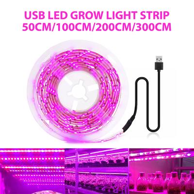 DC 5V USB LED Grow Light Full Spectrum 1-5m Plant Light Grow LED Strip Phyto Lamp for Vegetable Flower Seedling Grow Tent