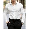 Men's Solid Red Long Sleeve Formal Dress Shirt for Business Office Wear