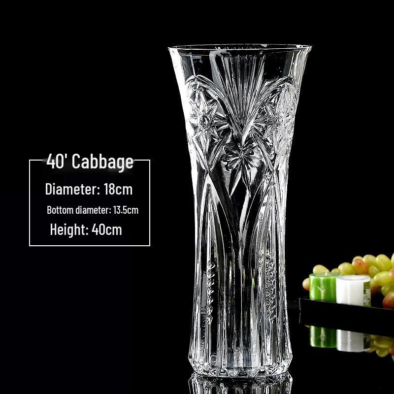 Extra Large Transparent Glass Vase, 50cm Height, Wide Diameter for Flower Arrangements, Living Room Decor, Hydroponic Lucky Bamboo
