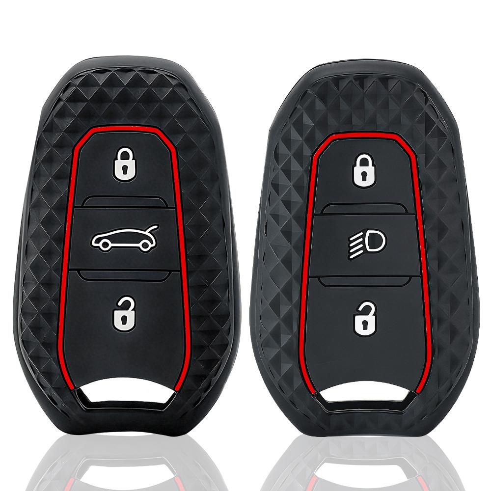 Silicone Car Key Case Cover Shell Fob Holder For Peugeot 308 408 508 2008 3008 4008 5008 For Citroen C4 C5 C6 C3-Xr Accessories