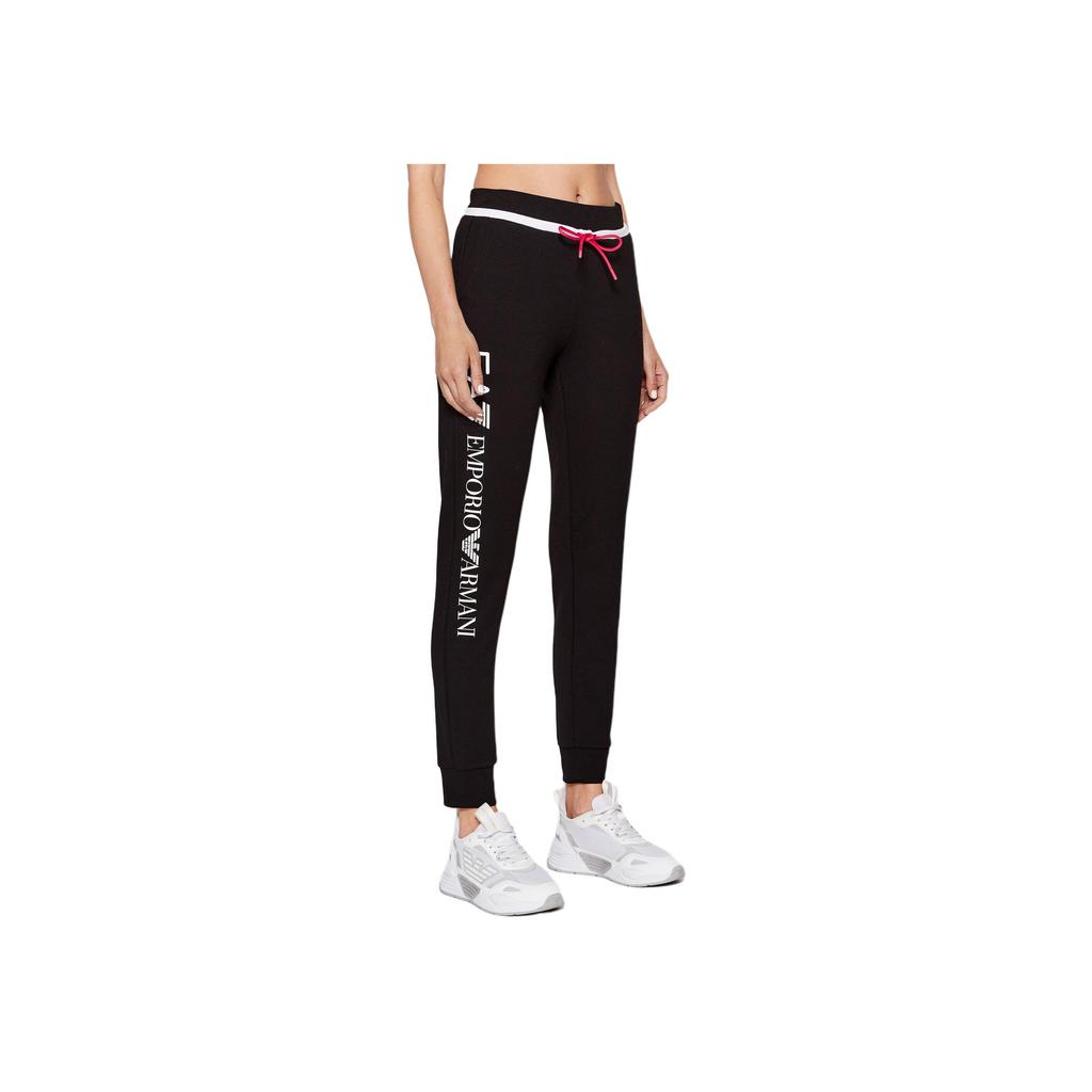 Emporio Armani FW22 EA7 Series Logo Print Casual Sports Pants Women Pants Black 3LTP55-TJCZZ-1200