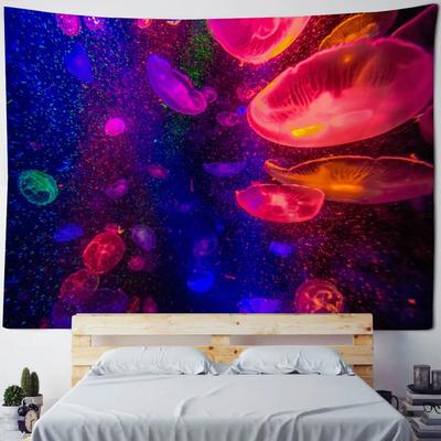 Kawaii Room Wall Decor Underwater Creatures Tapestry Astronaut Jellyfish Fantasy Home Art Decor Neon Galaxy Space