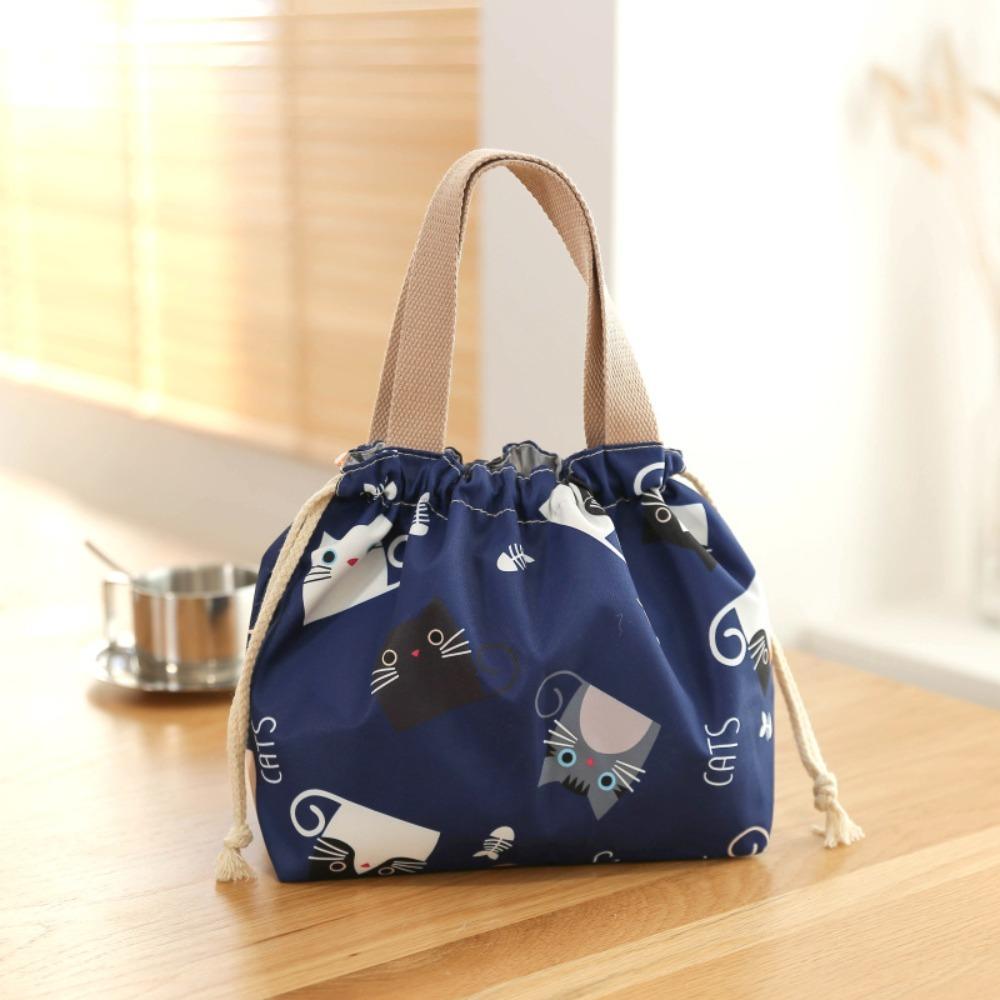 Cartoon Printing Lunch Bag Cute Storage Meal Bag New Handbag