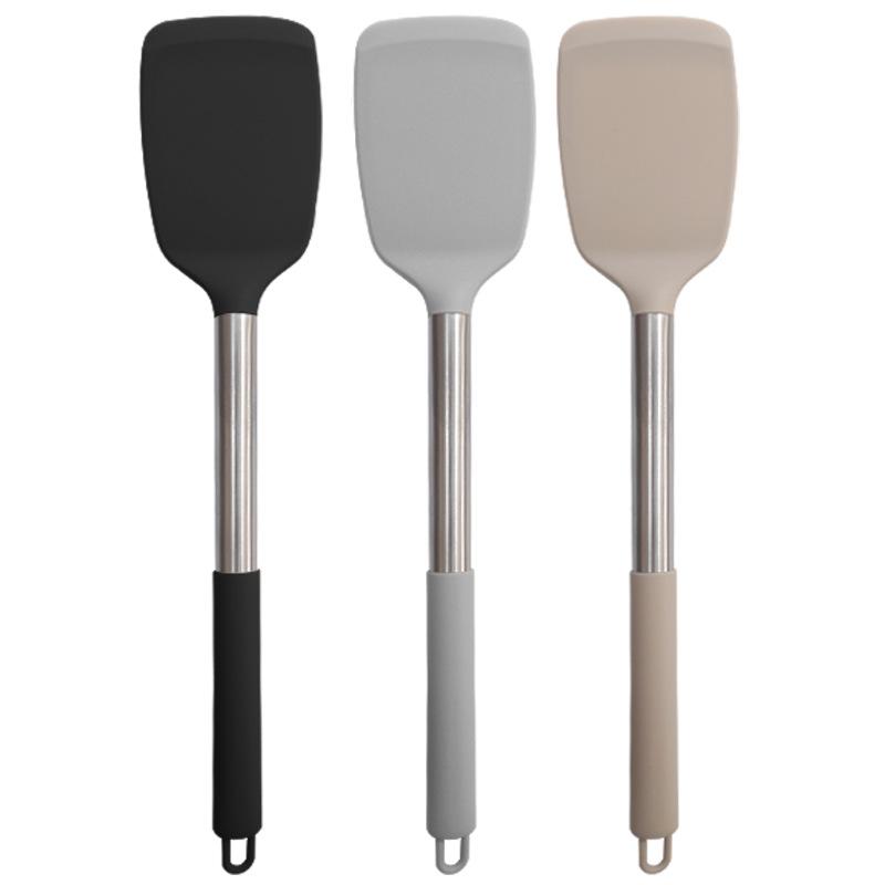 

Силиконовая лопатка-ложка набор из 15 предметов Антипригарная сковорода Силиконовая лопатка Нержавеющая сталь пищевой класс бытовой силиконовый кухонный набор Shovel чёрный