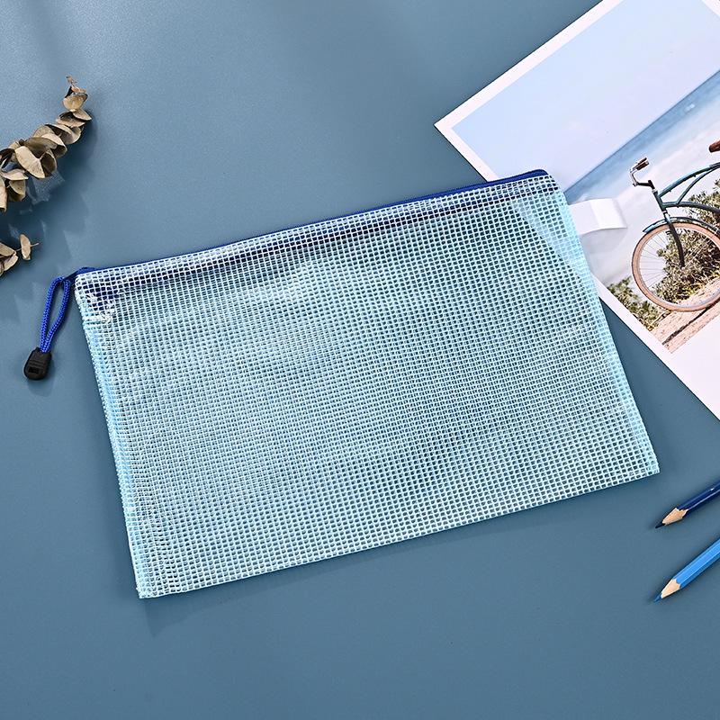 Mesh Zipper File Bag: Creative Waterproof Pencil Case & Transparent Document Storage for Students & Office