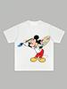 Disney Mickey Mouse Men's Casual Cartoon Print Short Sleeve T-Shirt Cotton Tee Couple Outfit Clothing White T-Shirt Men Clothing