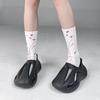Ink-splashed Mid-calf Socks, Personalized Trendy Socks, Summer Double-needle Cotton Socks for Men and Women, Graffiti Sock Trend