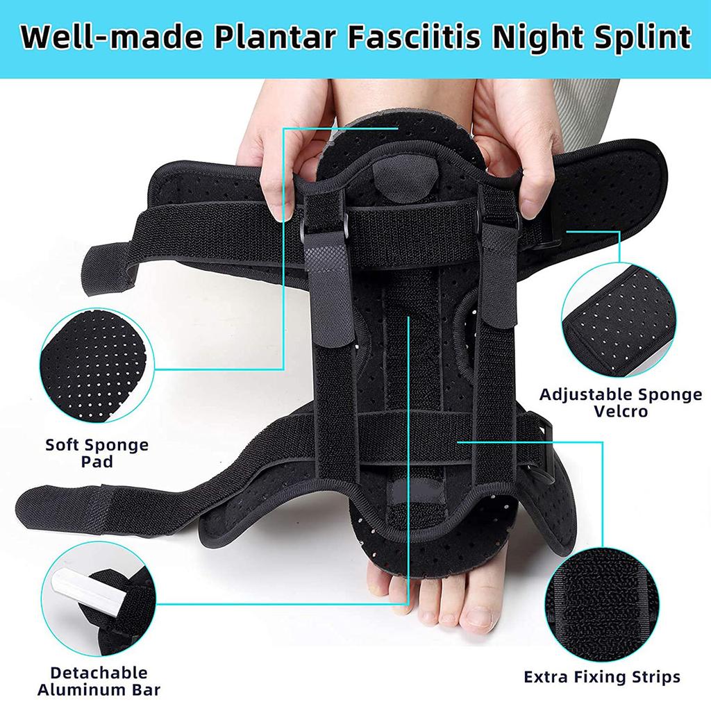 Plantar Fasciitis Night Splint Unisex Adjustable Foot Drop Orthotic Brace for Plantar Fasciitis & Achilles Tendonitis Relief