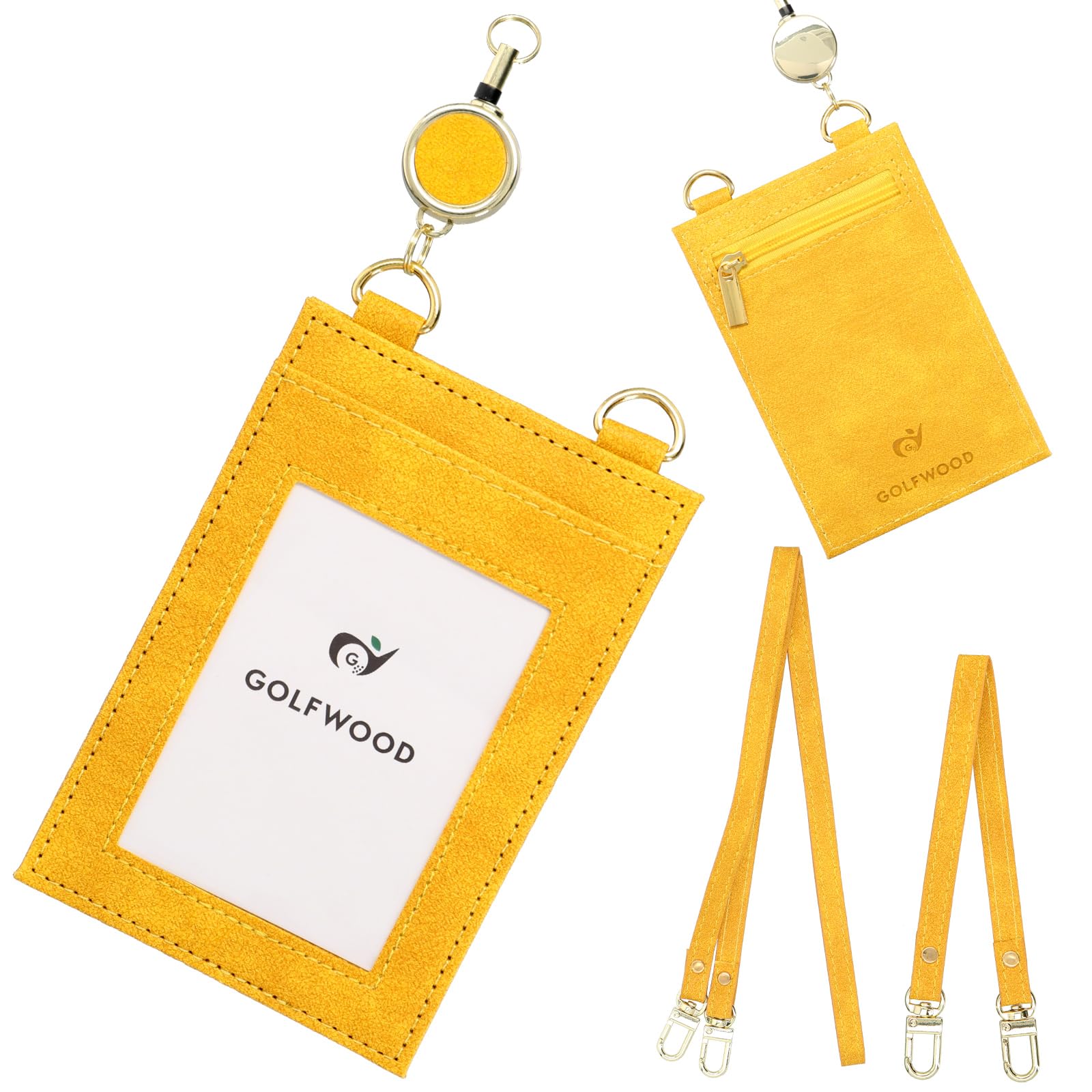 Slim, pass case, card case [with 3 straps including a reel strap], coin case, and small item compartment, available in 5 colors (yellow)