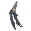 TES-180 Stainless Steel Electrician's Scissors with Wire Cutting and Crimping Functions, Safety Cord Mounting Hole, Serrated Blade, Round Blade