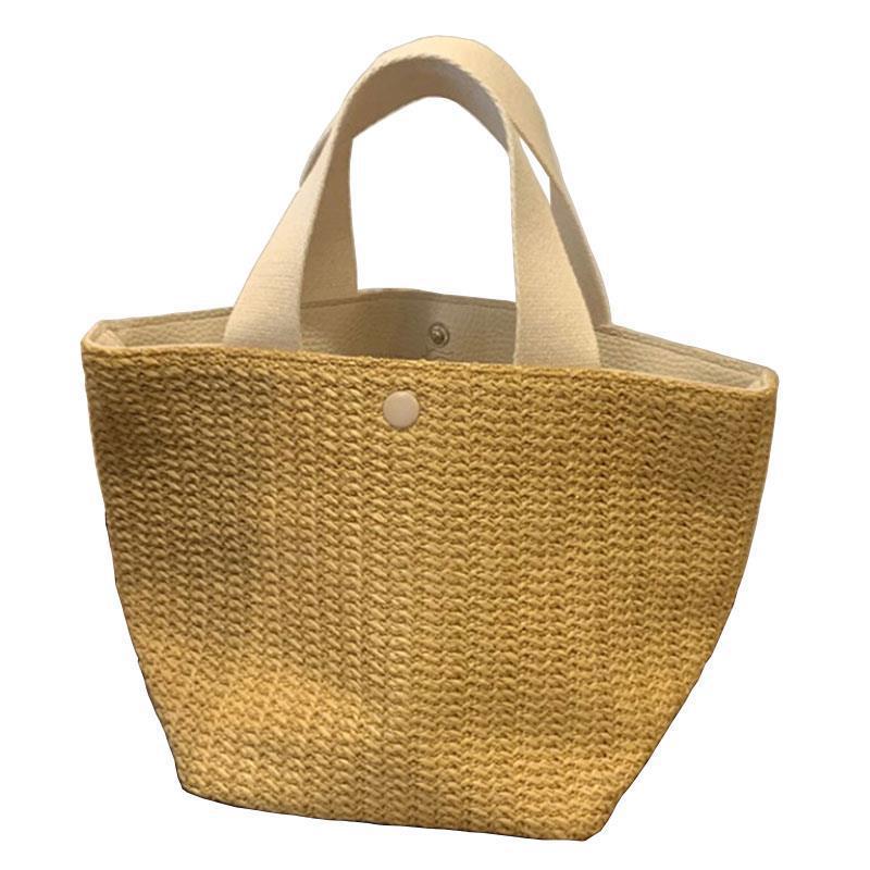 2025 new idyllic woven bag retro casual portable straw bag summer seaside beach vacation bag women's bag