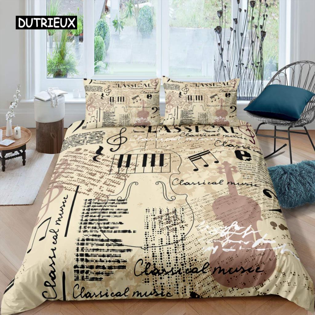 Old Newspaper Duvet Cover Set Kid Hot Air Balloon Comforter Cover Retro Truck Bedding Set Microfiber Bicycle Vintage Quilt Cover