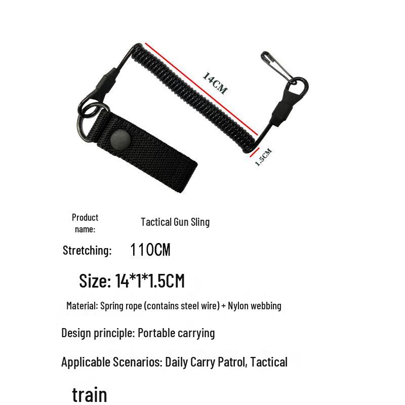 Tactical Anti-Loss Steel Wire Spring Lanyard