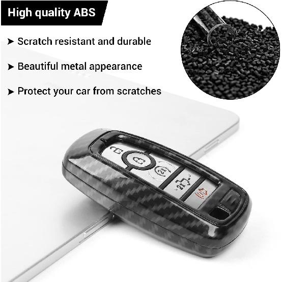 Hoolcar Key Fob Cover Case Key Holder Shell Remote Control Smart Key Fob Protector Compatible with 2018-2024 Ford F150 Explorer, 2021-2024 Ford