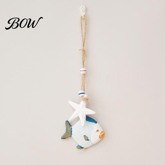 Bohemian Style Home Ornament Mediterranean Nautical Wall Hanging Decor, Handcrafted Wooden Ocean Ornaments, Decorative Pendants with Coastal