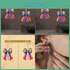 Creative Bow Rainbow Women Acrylic Earrings For Casual And Wearing Office