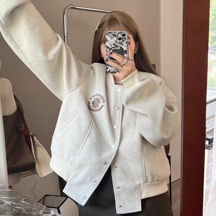 Женская короткая повседневная бейсбольная куртка Petite - Весна/Осень 2025 Новый горячий стиль Extra Large