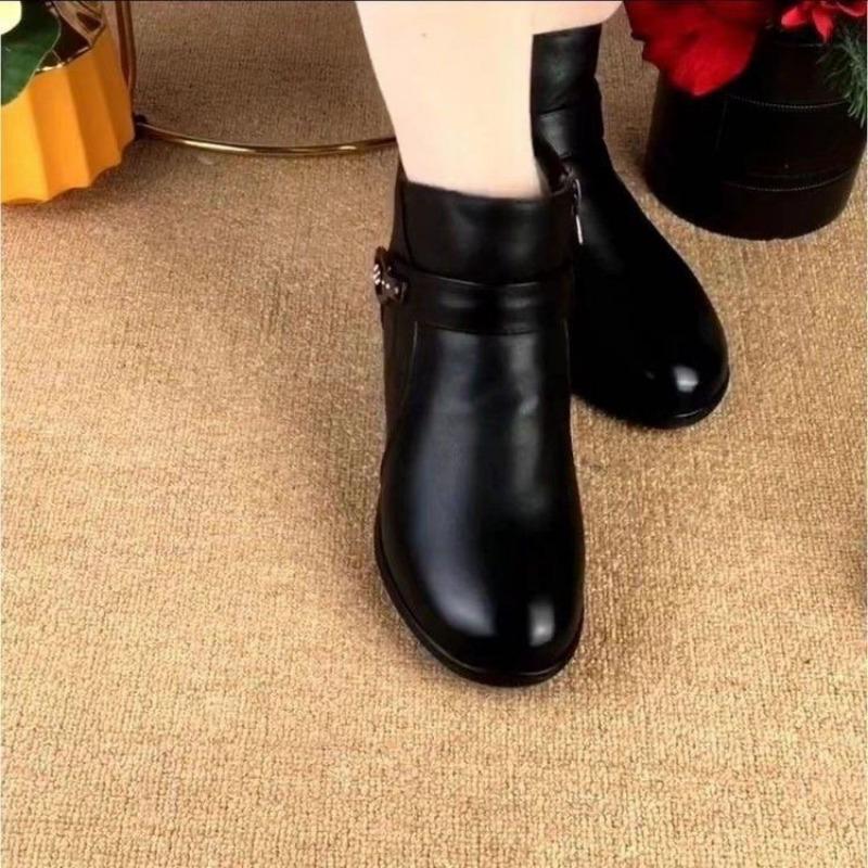 Soft Leather Shoes, Flat Boots, New Versatile Thick-soled Ankle Boots and Single Boots for Women
