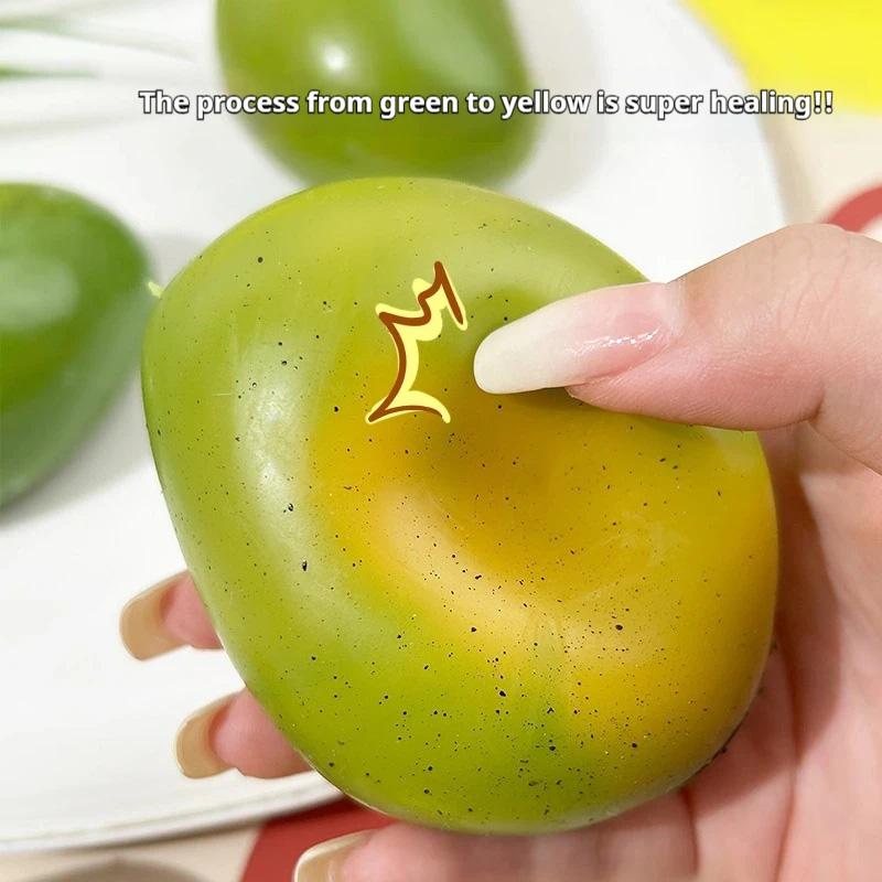 Creative Simulation Mango Squeezing Pinching Slow Rebound Mango Stress Release Sensory Tool Office Home Decor Kid Adult Gifts