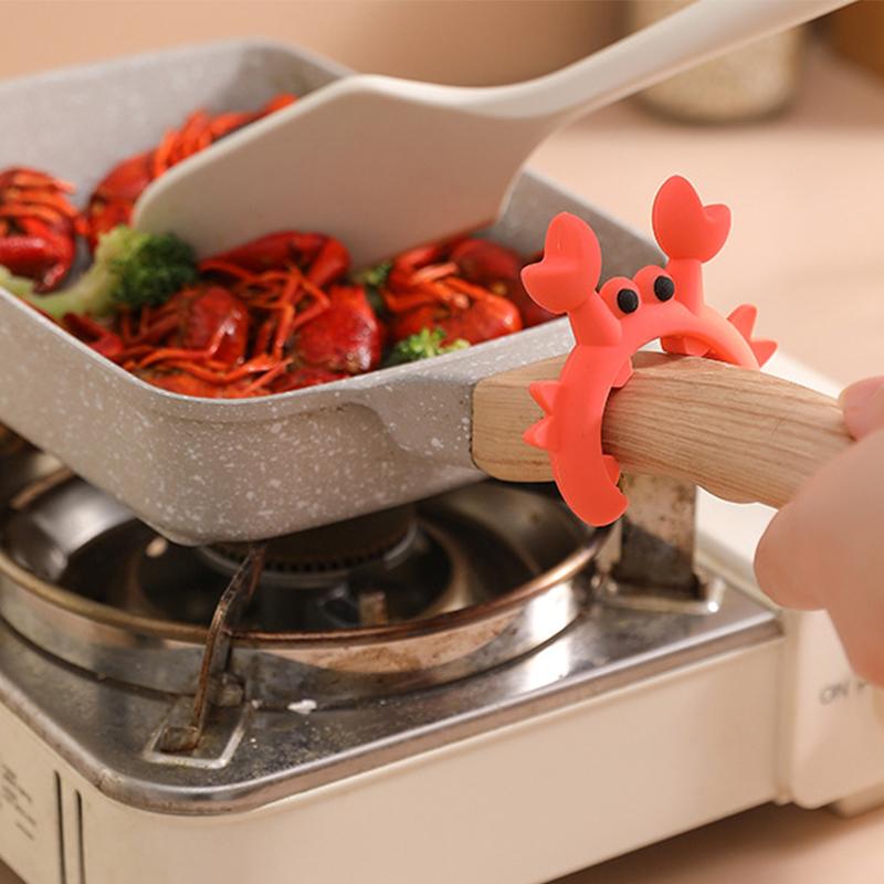 4 Stück Silikon Spatelhalter Überlaufschutz Herdplatten Spatelhalter Rutschfester Krabben Löffelhalter Verbrühschutz-Clip Utensilienhalter