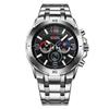 Top Brand Watch Quartz Large Dial Luminous Watch Men's Stainless Steel Strap Calendar Quartz Glass Mirror Chronograph Watch