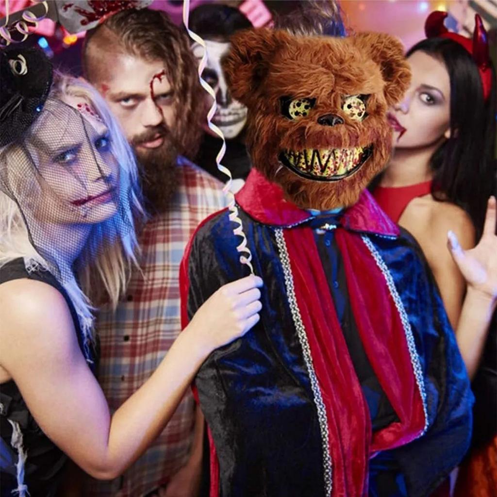 Halloween Spooky Plush Mask Lifelike Appearance Appropriate Size Halloween Props for Horror Themed P