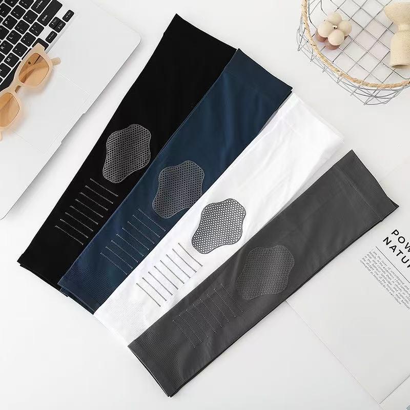 Armstulpen aus Eisseide für Sommerradfahren: Sonnenschutz & Kühlung, Einfarbig