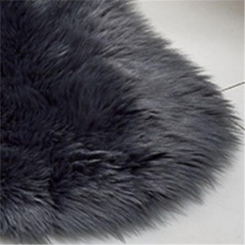 Nordic Style Long Pile Faux Wool Rug for Living Room or Bedroom