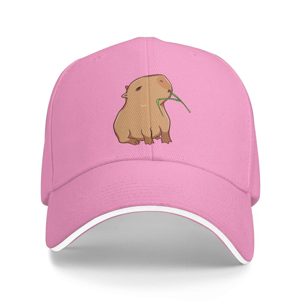 Summer Casual Baseball Cap Capybara With A Leaf, Eat Your Greens! Hiking Fishing Hats For Men Women Sun-Proof Baseball Caps