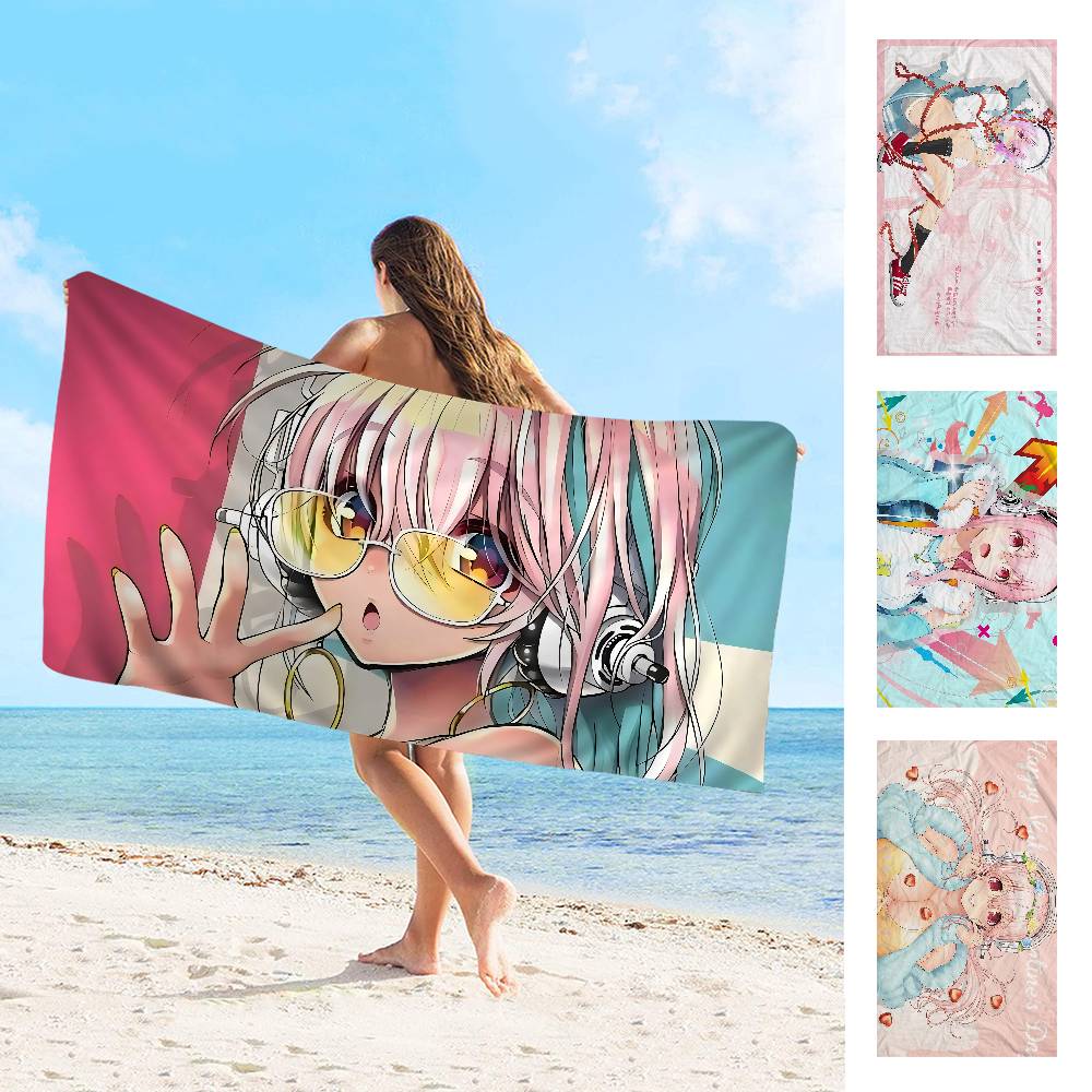 Virtual Idol Super S-Sonico Beach Towel Colorful Bath Towels For Girl Microfiber Quick Dry Sand Free Beach Yoga Gym Pool