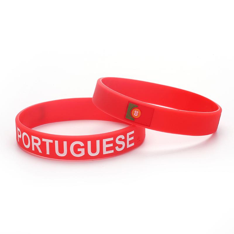 Football World Cup Bracelet Argentina France Brazil Netherlands United States Portugal Italy Flag Silicone Bracelet