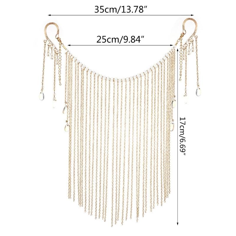 Vintage Veil Mask Costume Hanfu Tassel Headwear Face Curtain Cover Elegant Photo Props Chinese Wedding Braid Accessories