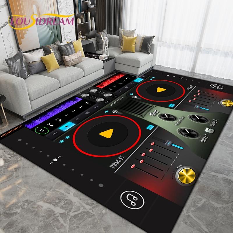 DJ Music Screen Pattern Area Rug,Carpet Rug for Living Room Bedroom Sofa,Kitchen Bathroom Hallway Runner Non-slip Floor Mat