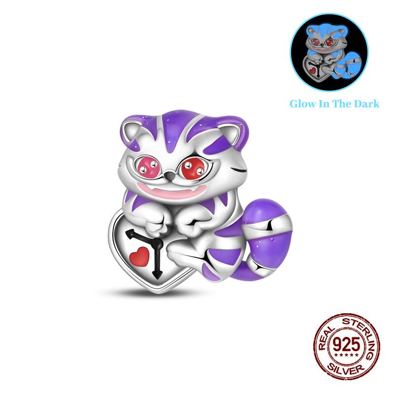 Charms Copper Queen Rabbit Charms Luminous Evil Magic Cat Beads Fit Original Bracelet For Women Diy Party Jewelry