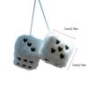 Fuzzy Plush Dice 1 Pair Auto Plush Dice Pendant Heart-shaped Embroidery Pattern Dice Pendant For Home And Workplace Decoration