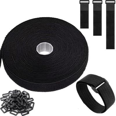 Hook And Loop,Straps With 20 Buckles Adjustable Reusable Cable Strap Arbitrarily Free,Cut Length Fixing Nylon ,Strap