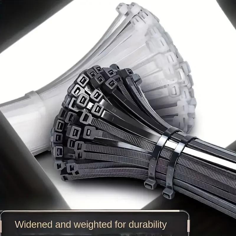 1000/100Pcs Plastic Nylon Cable Ties Self-locking Cord Ties Straps Adjustable Cables Fastening Loop Home Office Wire Zip Ties