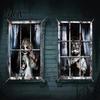 Holiday Window Display 2Pcs Halloween Horror Clings, 80x120cm Spooky Ghost Skeleton Haunted House Decorations Decal Stickers for Glass, Party Sign in