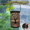 Solar Light Outdoors Handheld Iron Hollow Projector Light Hanging Solar Lantern Waterproof Solar Light  Decorative Lights