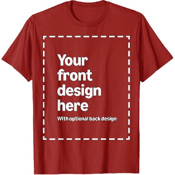 Custom Front & Back Print T-Shirt with Your Image for Men, Women and Kids by Modify by Amazon Merch On Demand