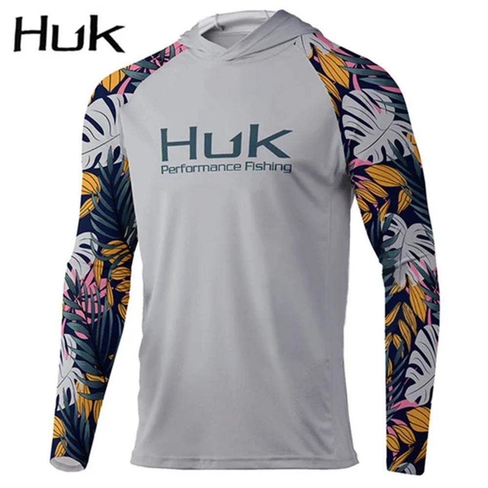 HUK fishing suit men's summer upf + 50 ice silk breathable and quick-drying fishing hooded long-sleeved Luya fishing suit