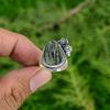 Natural Silver Leaf Jasper Solitaire Flower Adjustable Ring 925 Silver For Women