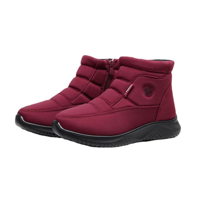 Trendige High-Top Stoffschuhe für Damen 2024 Winter Neu Plüschisolierung Dicke Sohle Weiche Schnee Damenstiefel Sportschuhe